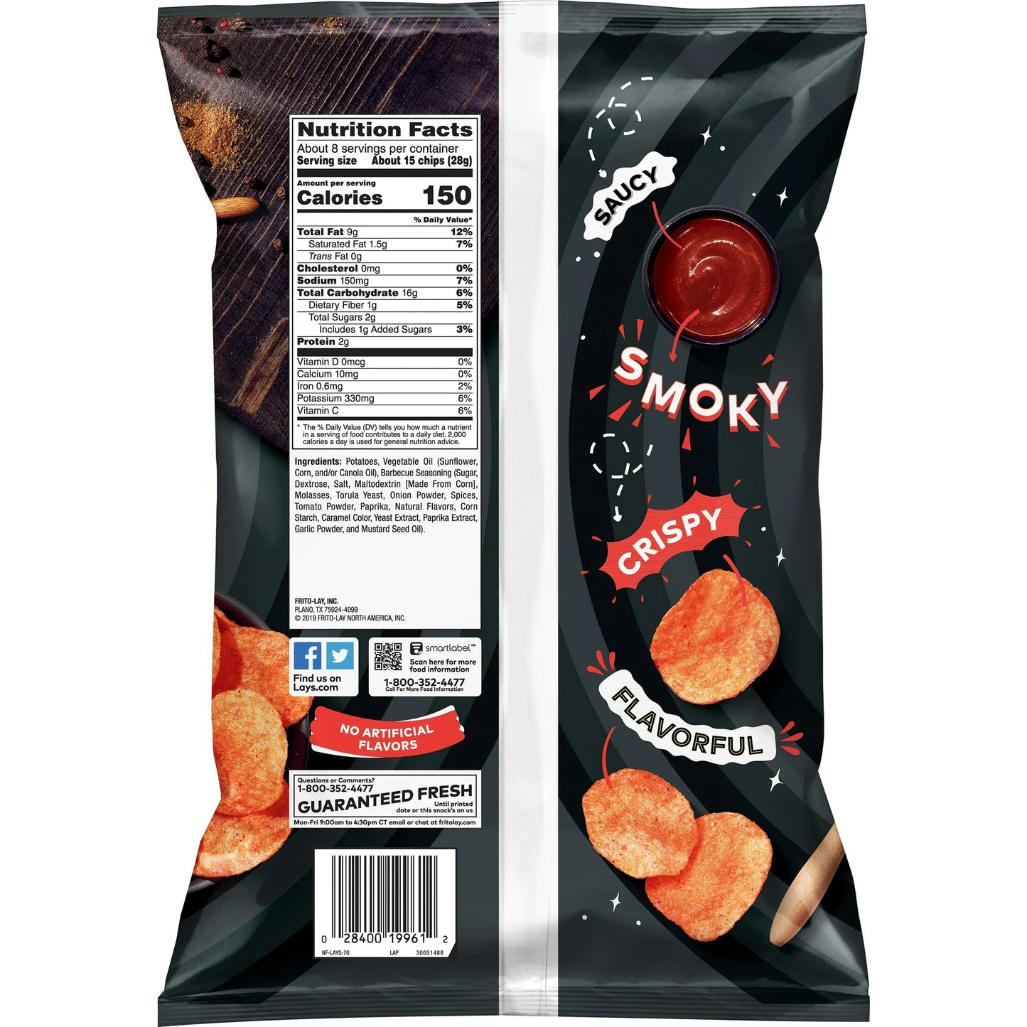 Lay's Barbecue Flavored Potato Chips 7.75 Ounce Bag