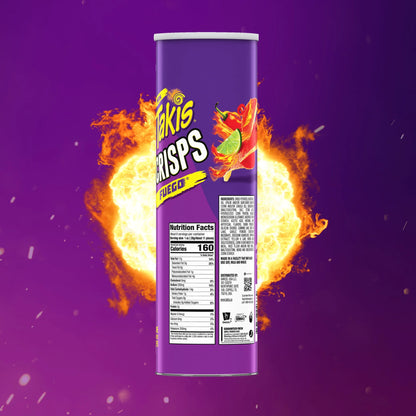 Takis Fuego Crisps 5.5 oz Sharing Size Can, Hot Chili Pepper & Lime Potato Crisps